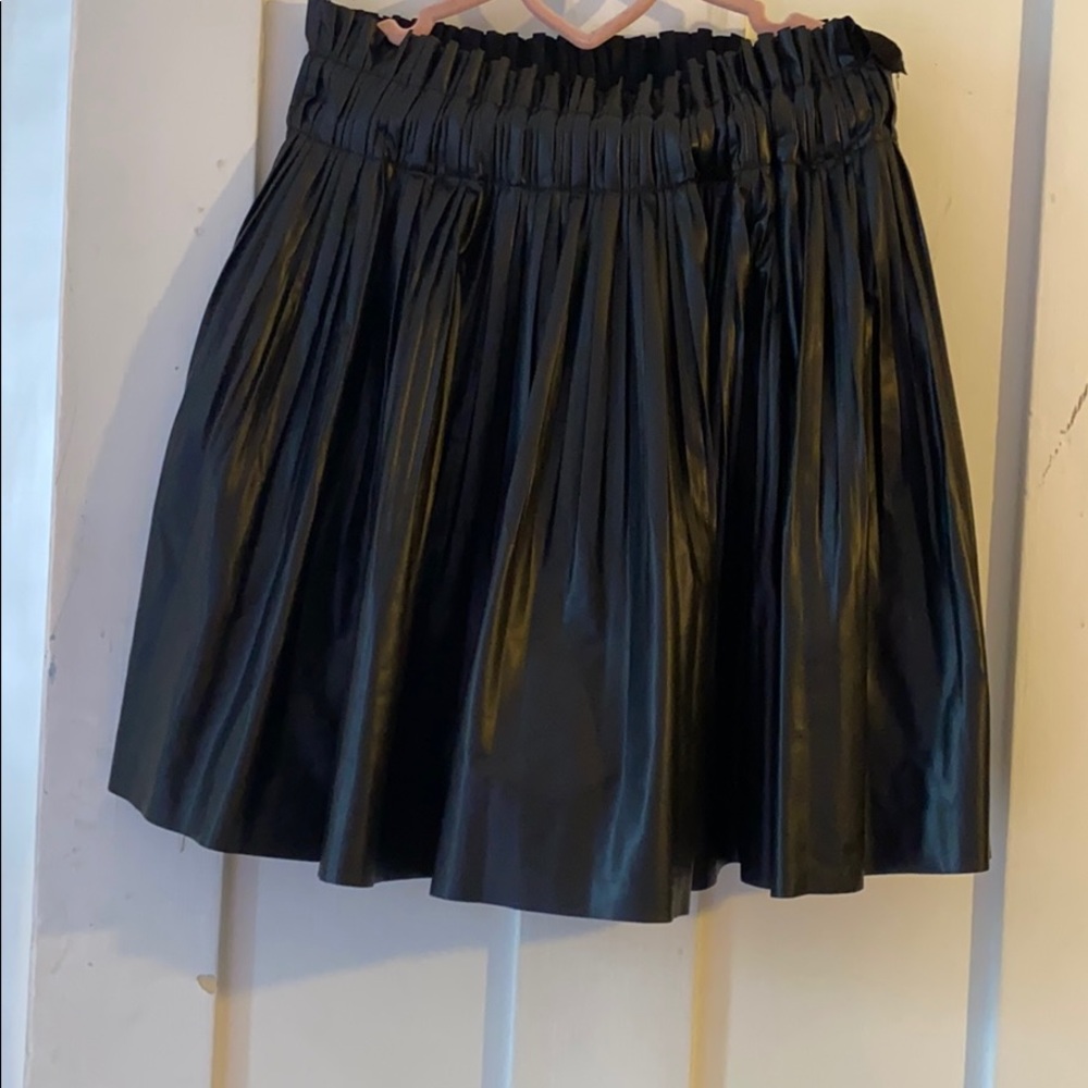 Faux black leather skirt